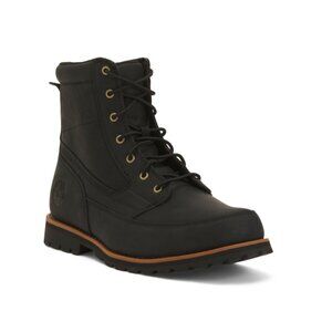 TIMBERLAND Jet Black Men's Leather Attleboro Mid Lace Up Boots
